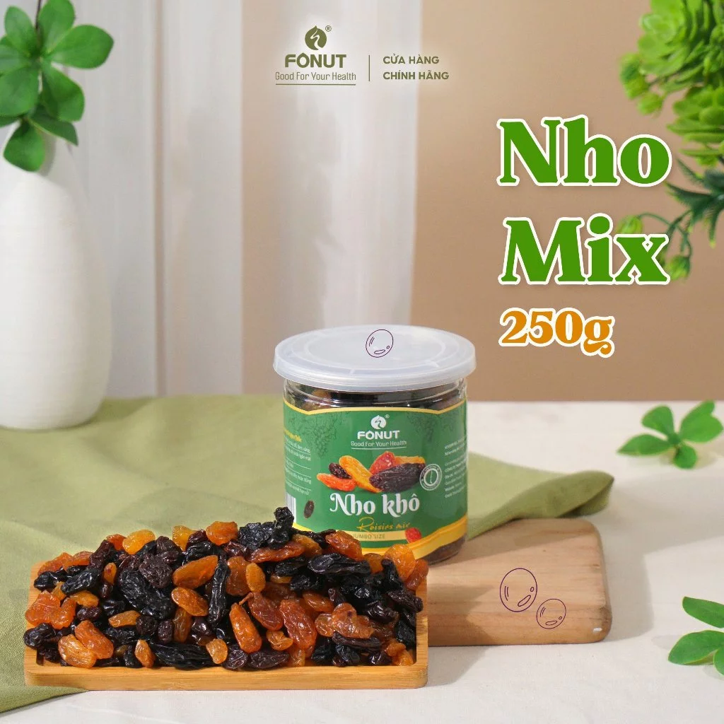 Fonut (フォナット) チリ産ミックスレーズン 250g - ふっくらジューシー 自然な甘酸っぱさ そのままおやつ・お菓子作りにも