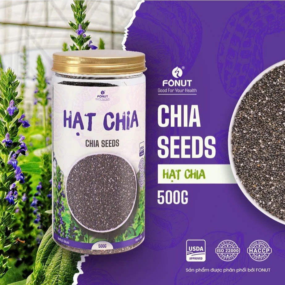 FONUT ヘルシーダイエット向け 栄養満点チアシード 500g - スーパーフード