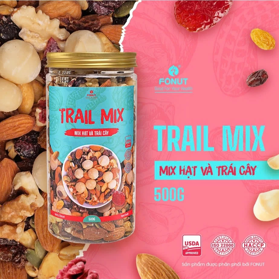 Fonut フォナッツ はちみつトレイルミックス 500g | 妊婦さん・ダイエット向けスーパーフードナッツグラノーラ