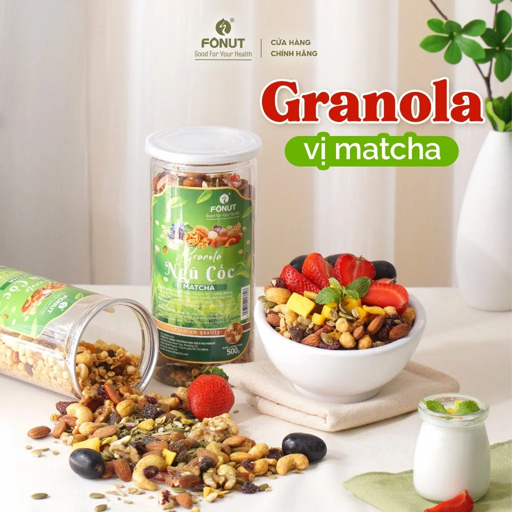 Fonut 抹茶スーパーシードグラノーラ 500g 栄養満点ヘルシー朝食・おやつに