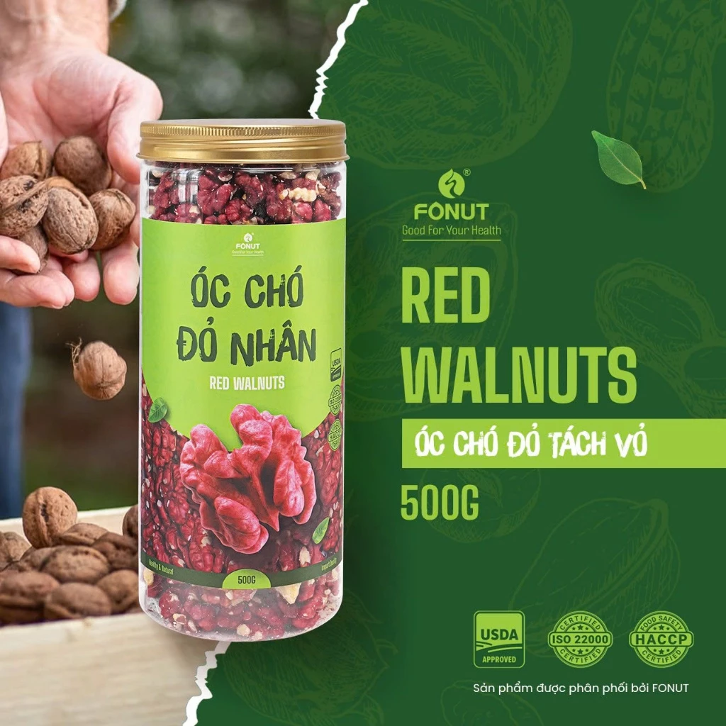 フォナット 高級輸入 赤い殻なしクルミ 500g 新鮮で香ばしい