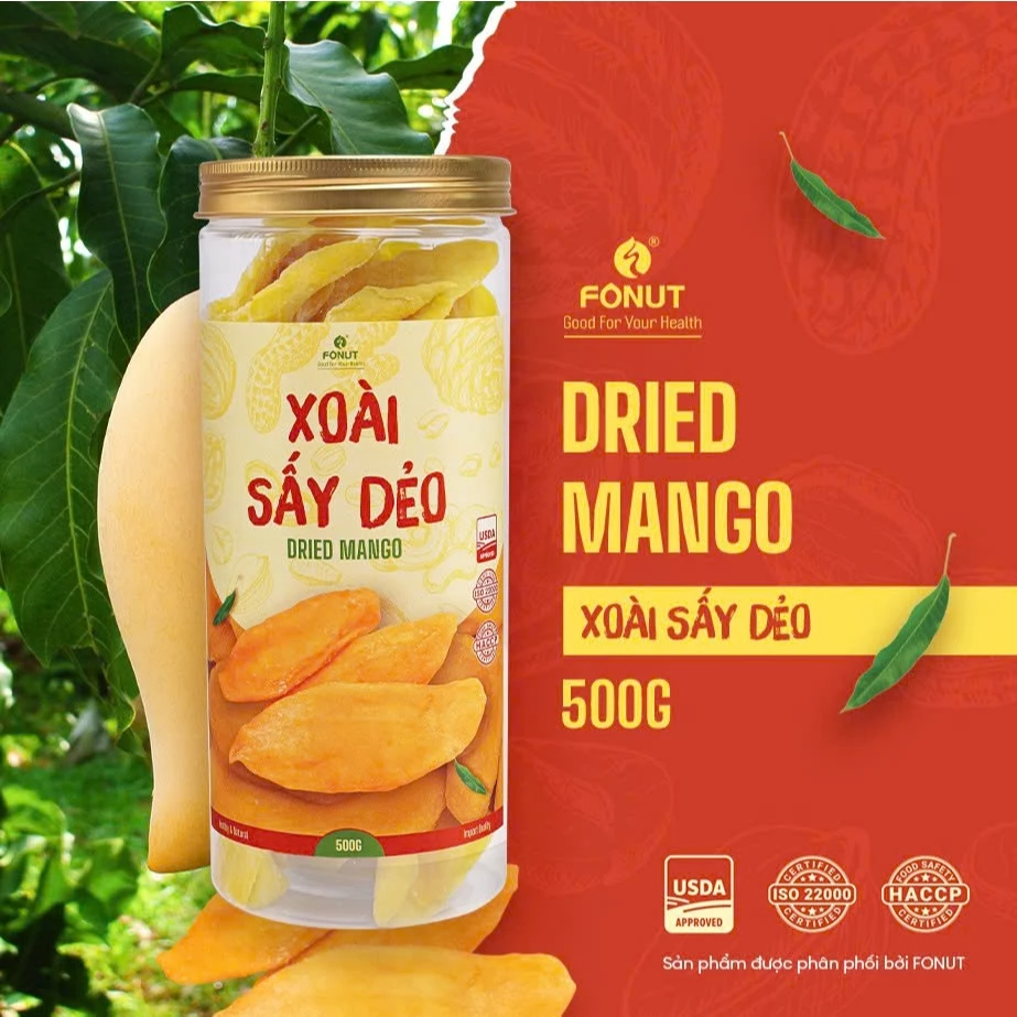 フォナット 最高級半生ドライマンゴー 500g - 自然な甘酸っぱさ