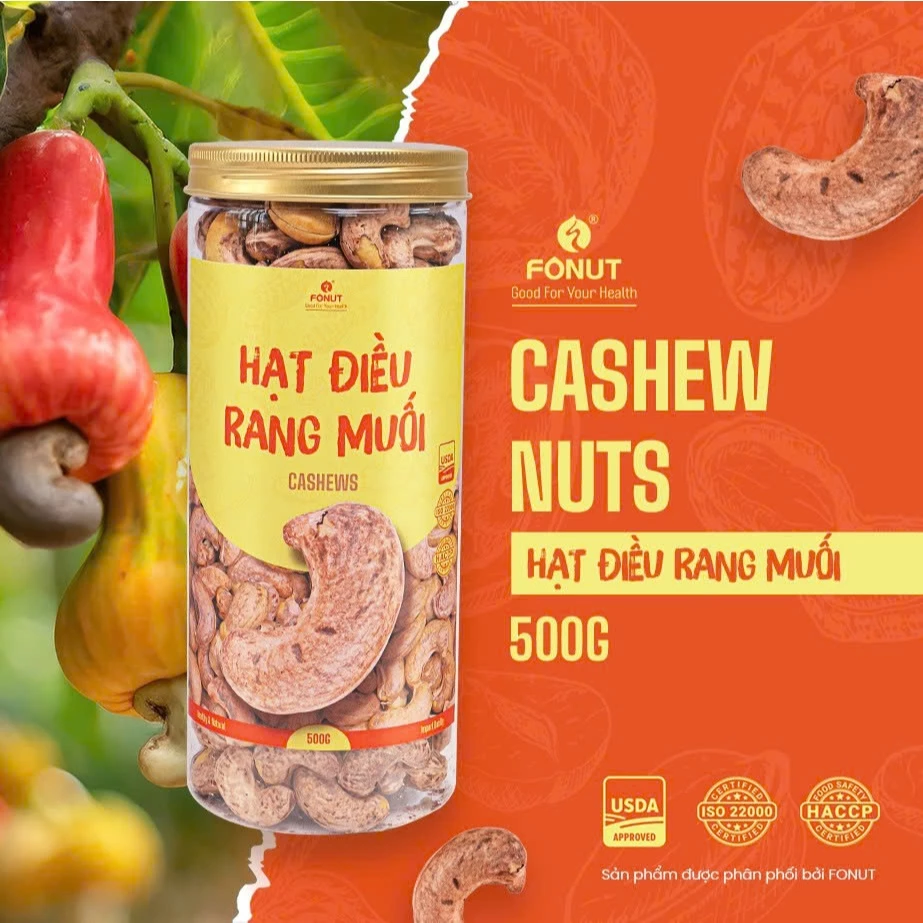 Fonut カシューナッツ 薄皮付き 塩ロースト 500g 栄養満点 妊娠中・ダイエット・健康志向におすすめ