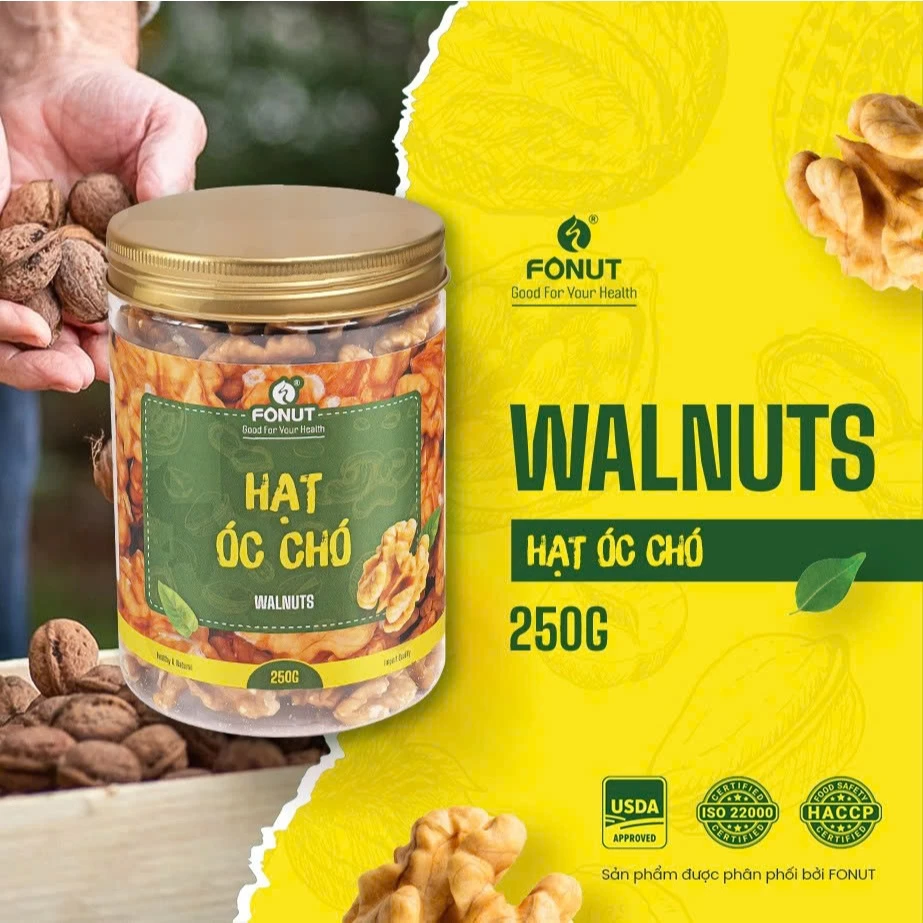 フォナット 殻なし黄金くるみ 250G – 妊娠中の女性と赤ちゃんのためのプレミアムナッツ！輸入、おやつ、ナッツミルクに最適