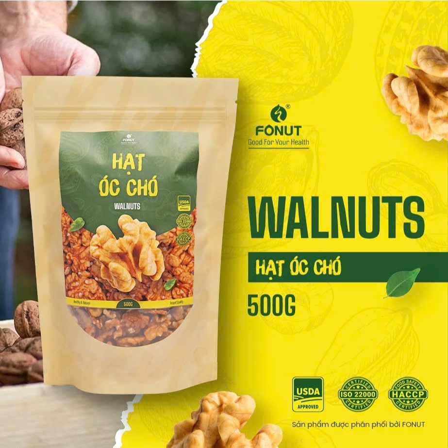 Fonut フォナット むきくるみ 500g - アメリカ産 黄金くるみ オメガ3豊富 妊婦さんのおやつやナッツミルクに