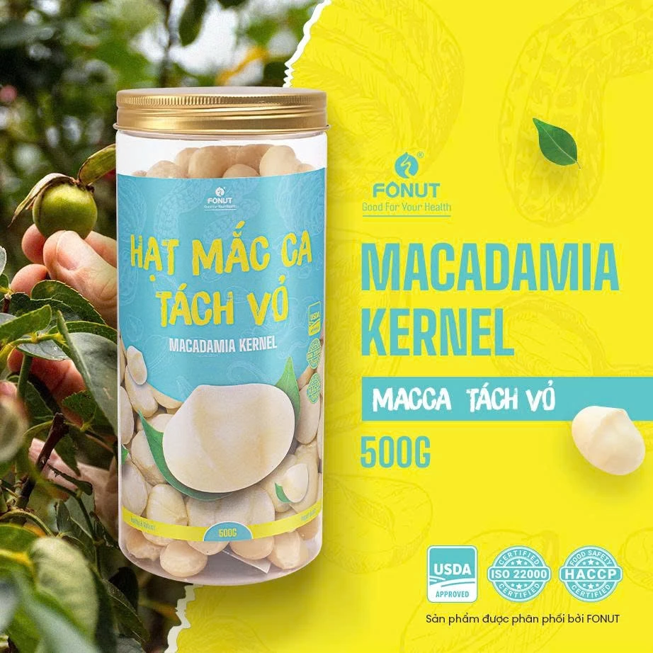 FONUT オーストラリア産 殻なしマカダミアナッツ 500g 大粒 – 妊娠中・ダイエット・製菓用 栄養満点