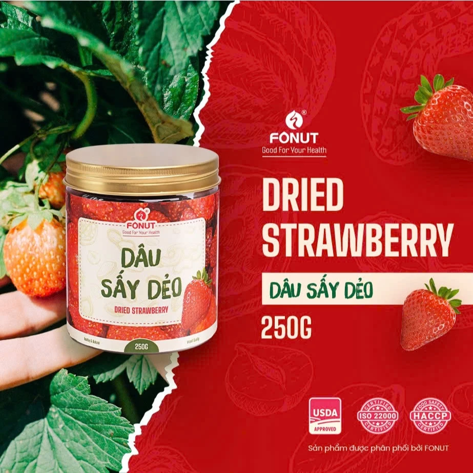 フォナット 半生ドライいちご 250g - 自然な甘酸っぱさ 妊婦さんにもおすすめヘルシースナック