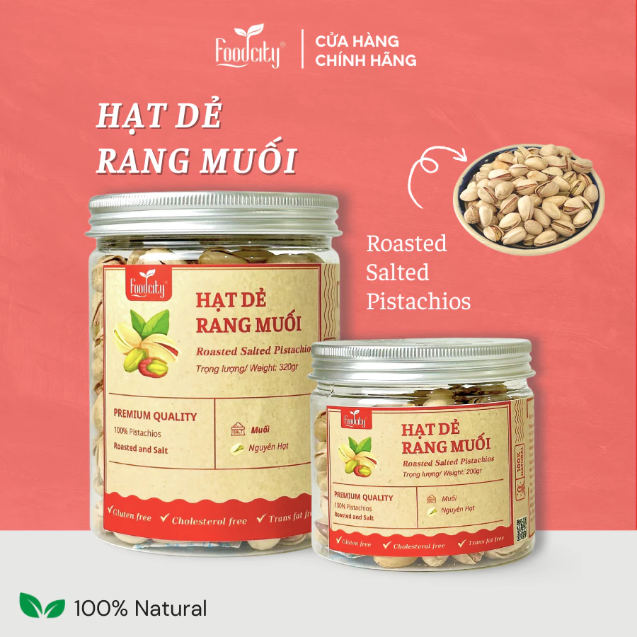 【Food City Vietnam】アメリカ産 無漂白 ロースト塩味ピスタチオ (自然風味)