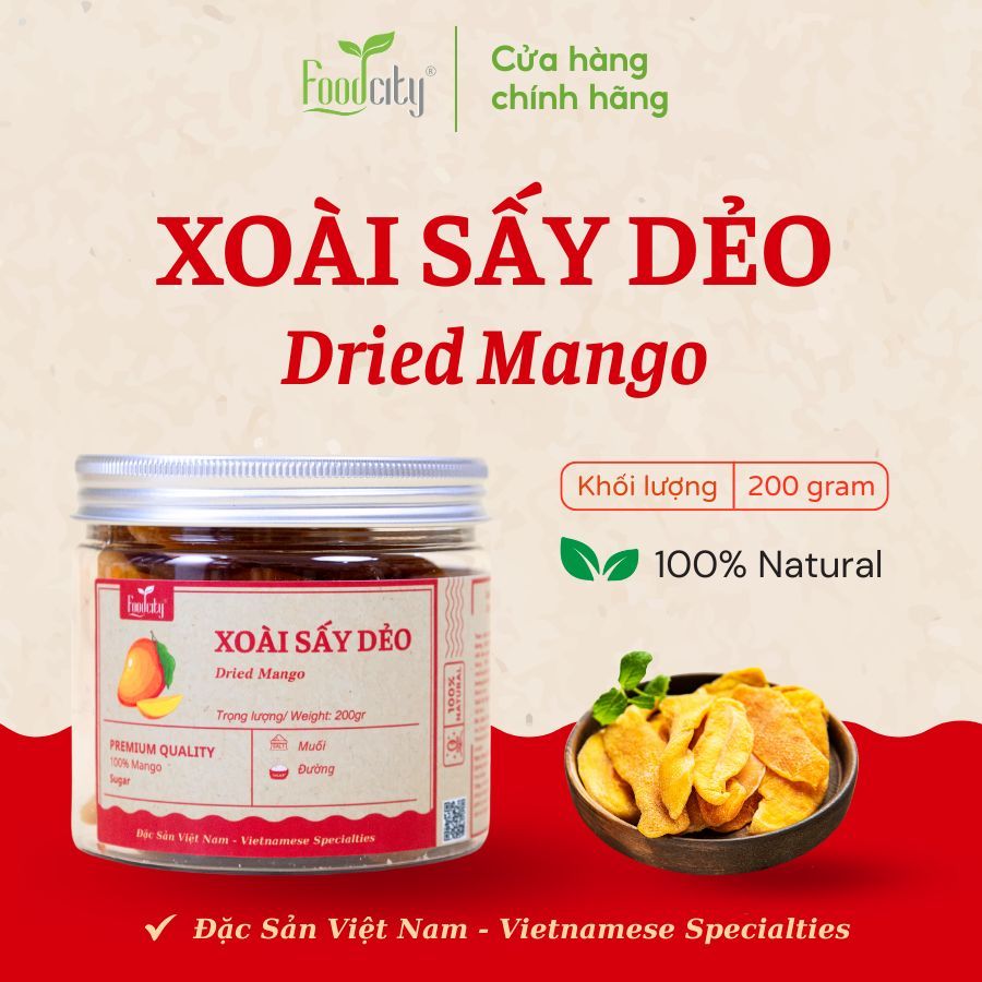 Food City ベトナム フードシティ マンゴー乾燥フルーツ 自然な甘酸っぱさ 200g Food City Vietnam
