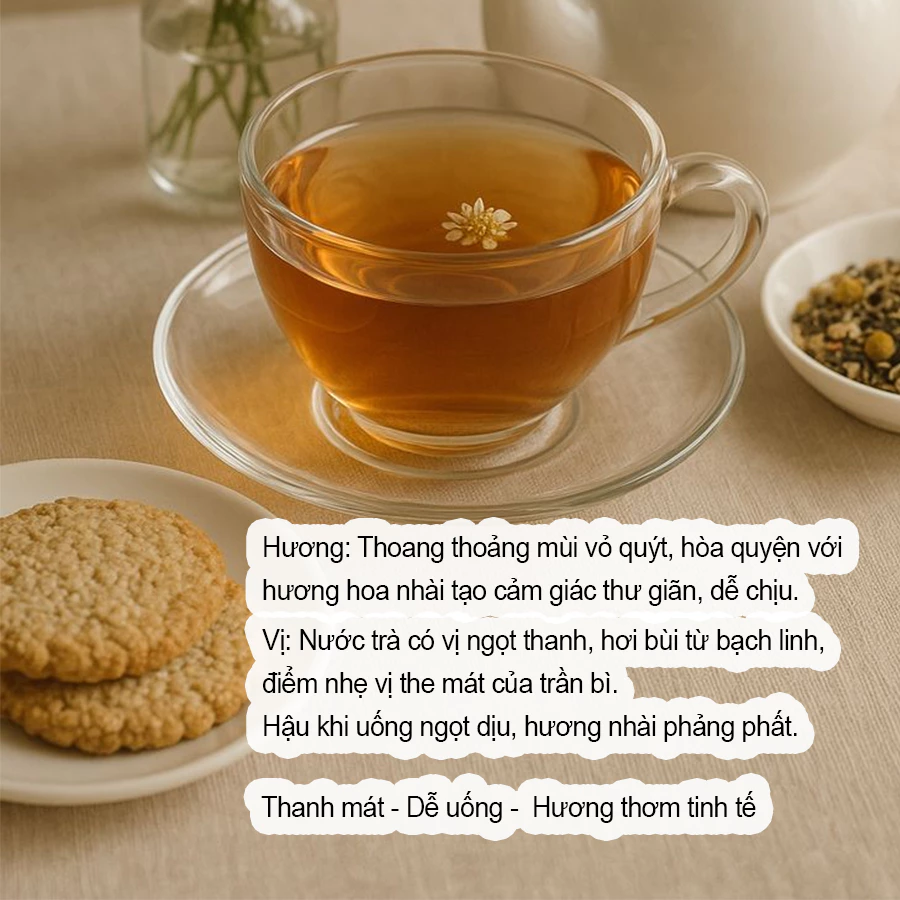 体の中から香るハーブティー「芳香美体茶」 – 陳皮、ジャスミン、白茯苓配合、10包入り