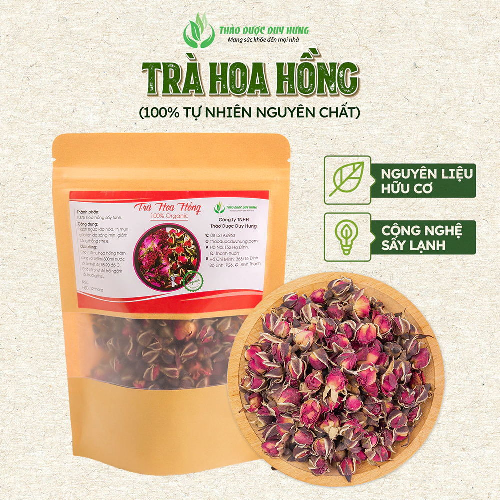 フリーズドライ ローズバッドティー (50g) - 美肌とスタイル改善をサポートするオーガニック薔薇茶