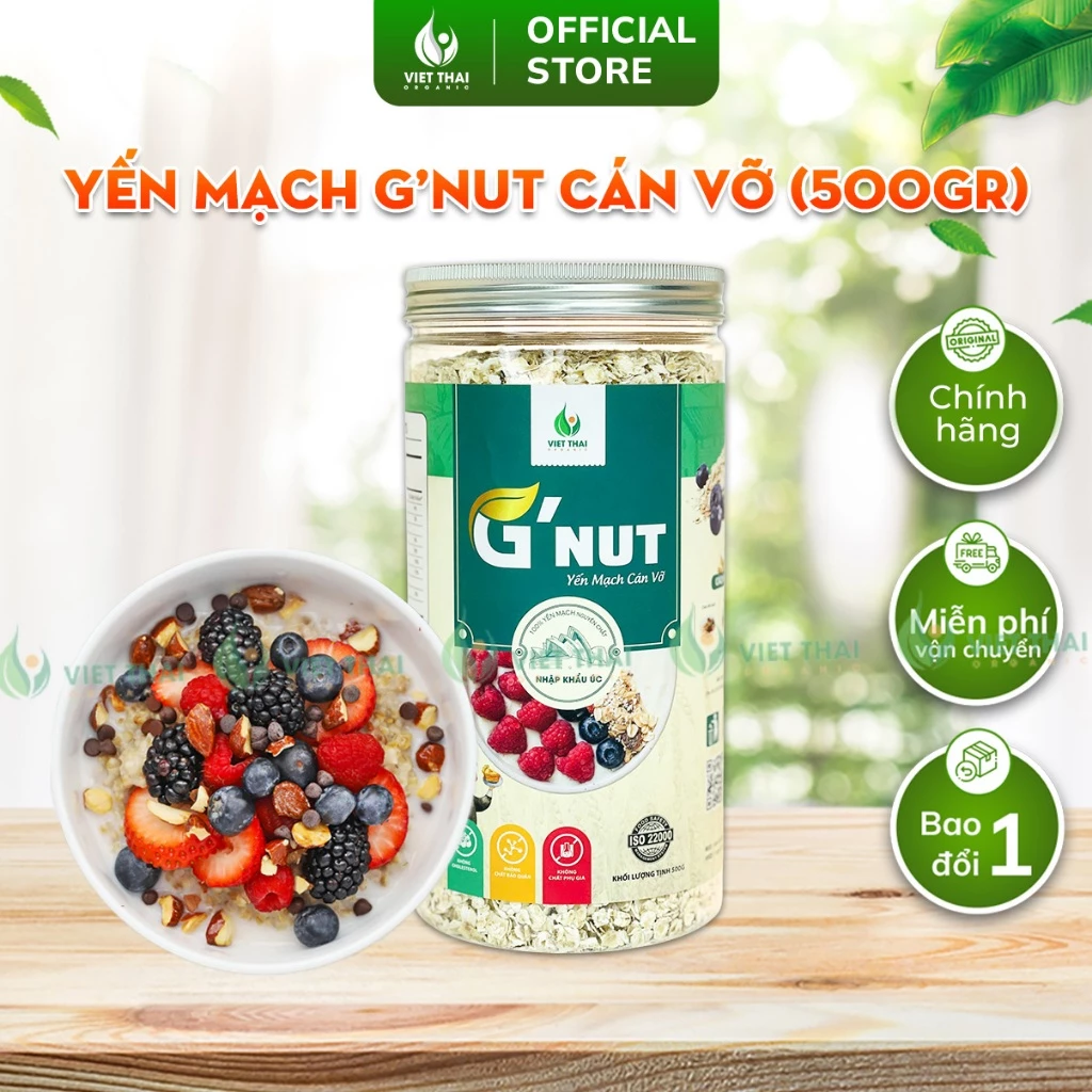 G'Nut 新鮮オーツ麦 砕きオートミール 500g Eatclean ヘルシー （ベトタイオーガニック）