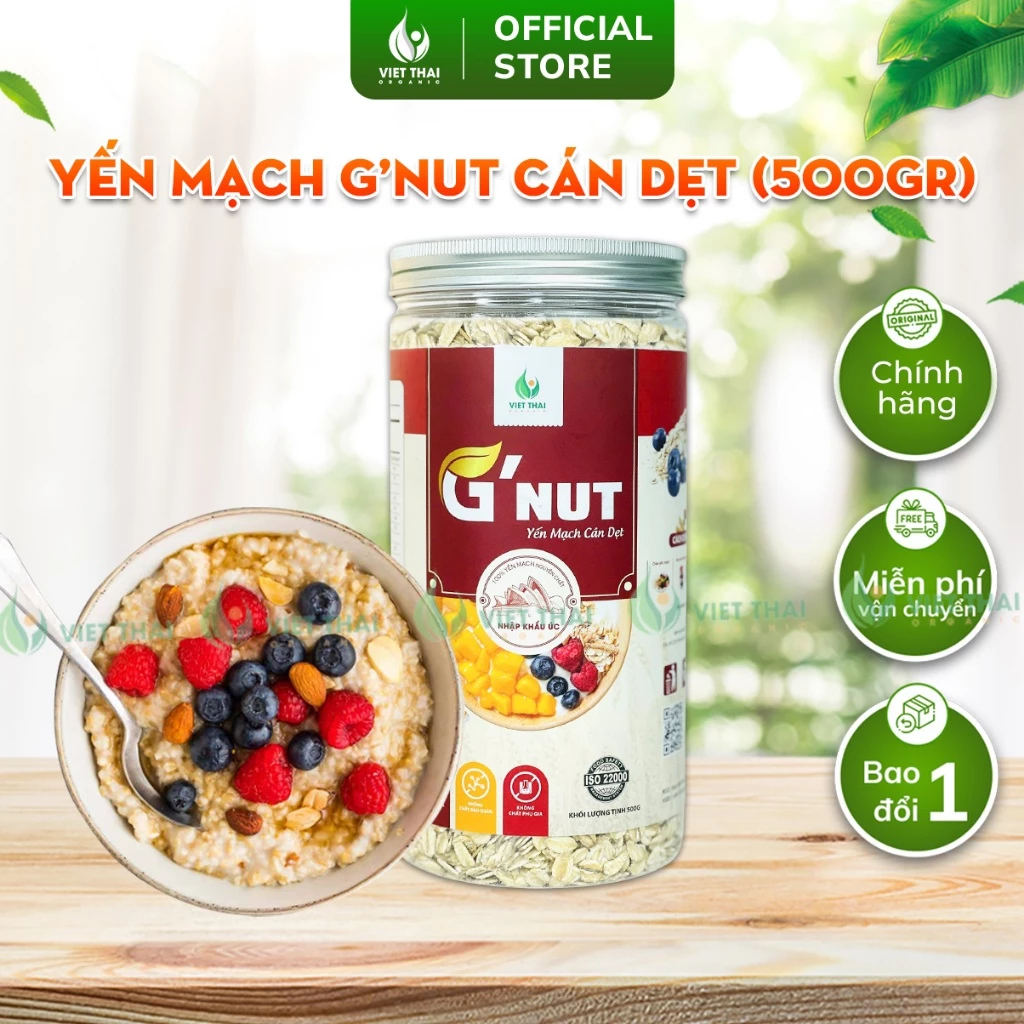 G'Nut 純粋ロールドオーツ（オートミール）500g | ベトタイオーガニック製ヘルシー食品