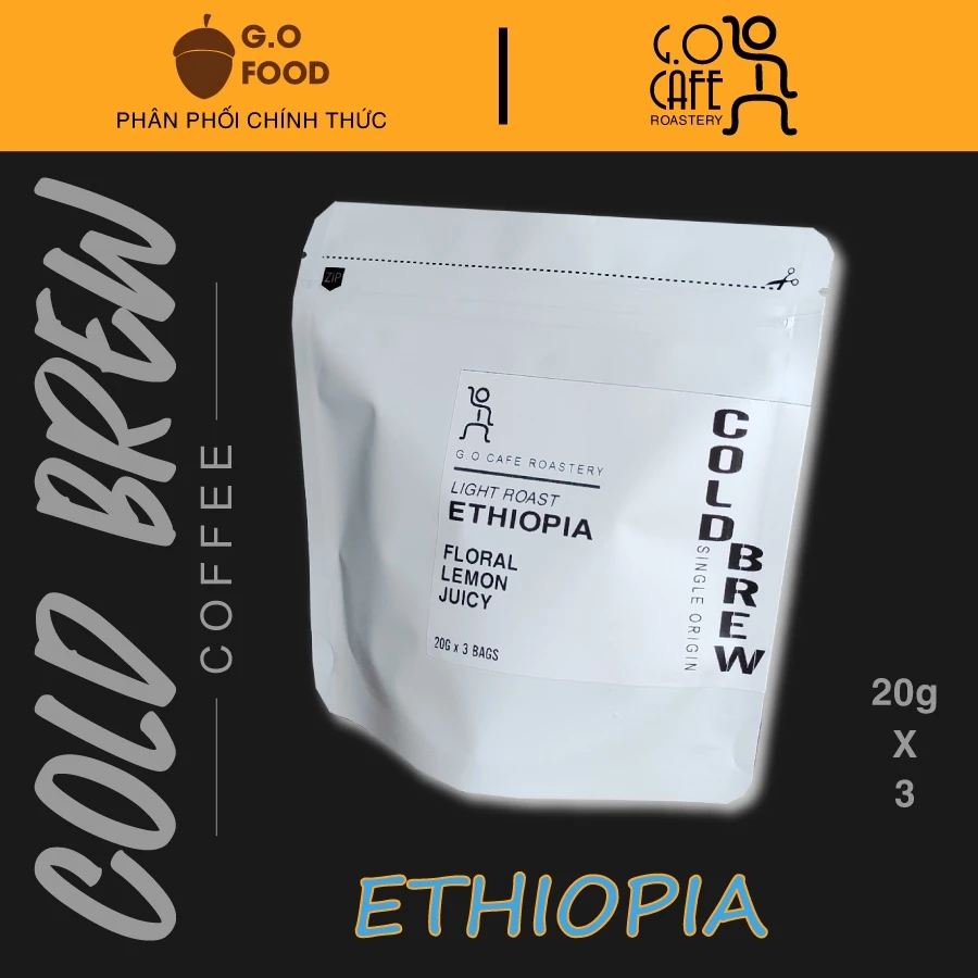 G.Oカフェロースタリー エチオピア スペシャルティ アラビカ コールドブリュー コーヒー 60g (20g×3袋)