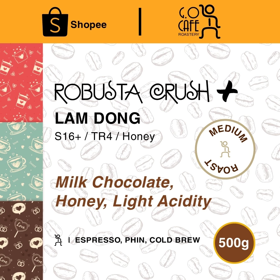 「G.O Cafe ロースタリー」厳選！ラムドン産 ロブスタ クラッシュ ハニー S16 スペシャルティコーヒー 500g