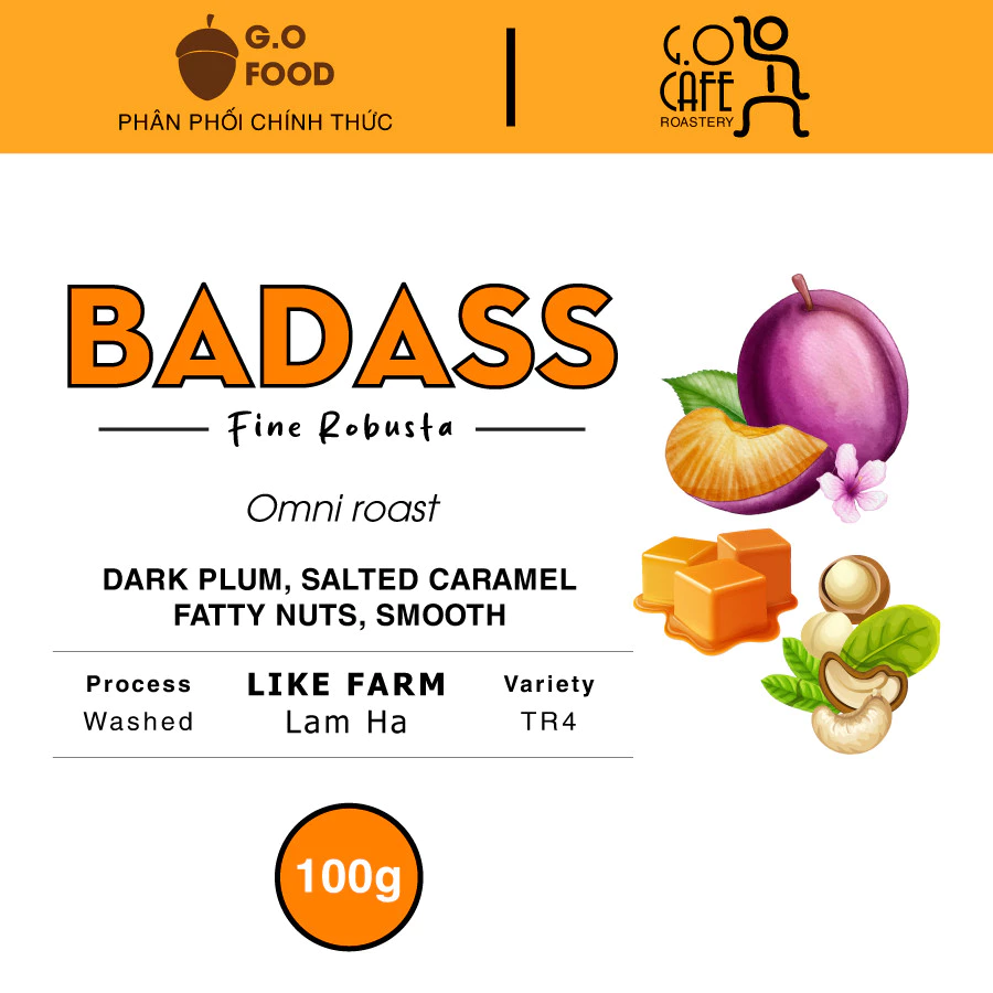G.Oカフェロースタリー厳選！ベトナム産 ファインロブスタ BADASS FW スペシャリティコーヒー豆 (ラムハ・ライクファーム産) 100g