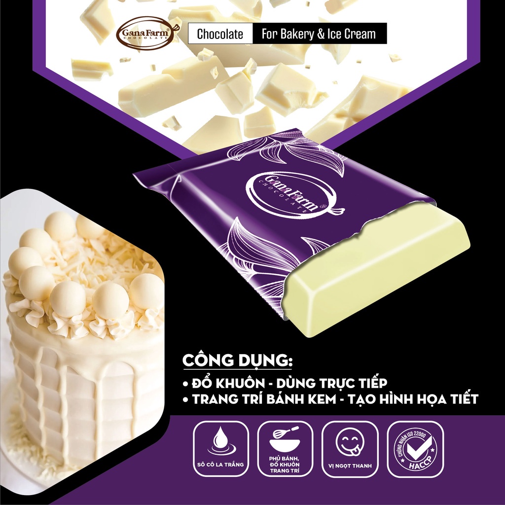 ホワイトチョコレート ベーキング用 1kg SW005 GANAFARM