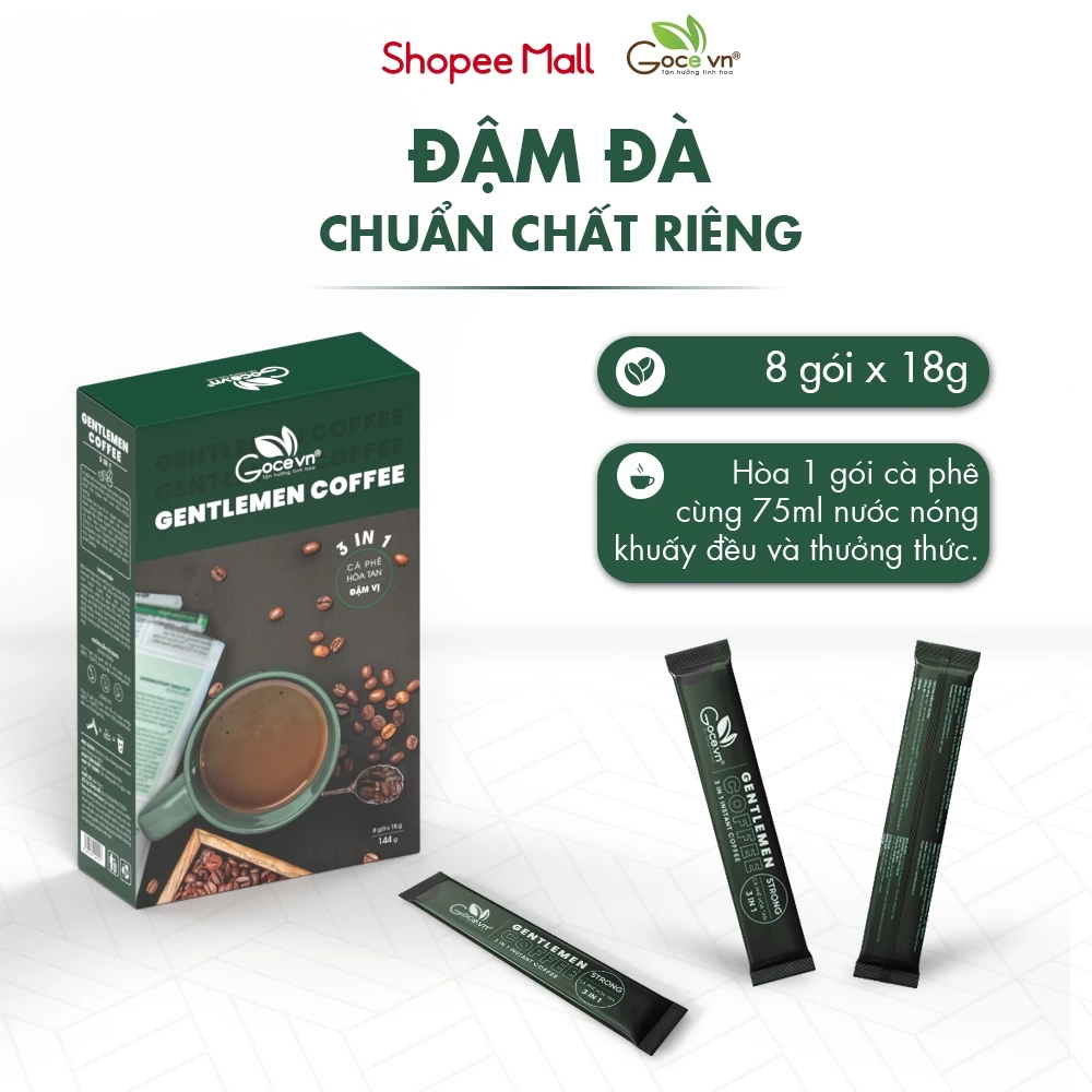 ジェントルマンコーヒー ゴーチェ - 男性用インスタントコーヒー 3in1 - 144g (18g x 8袋)