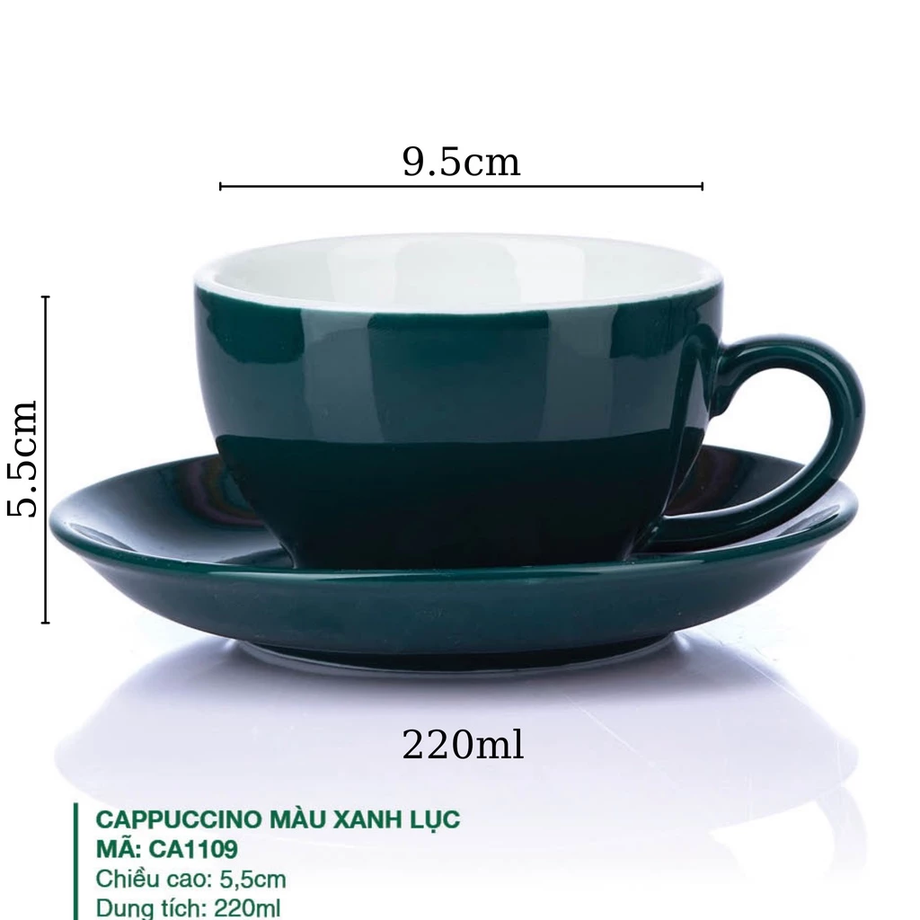 バッチャン焼 ストーン釉薬 カプチーノカップ 220ml ダックグリーン 無地