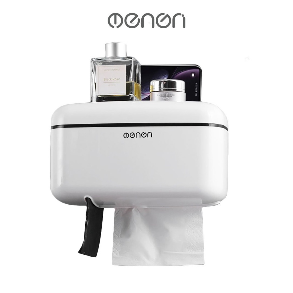 トイレット ペーパーボックス 収納コンパートメント付き 壁掛け OENON