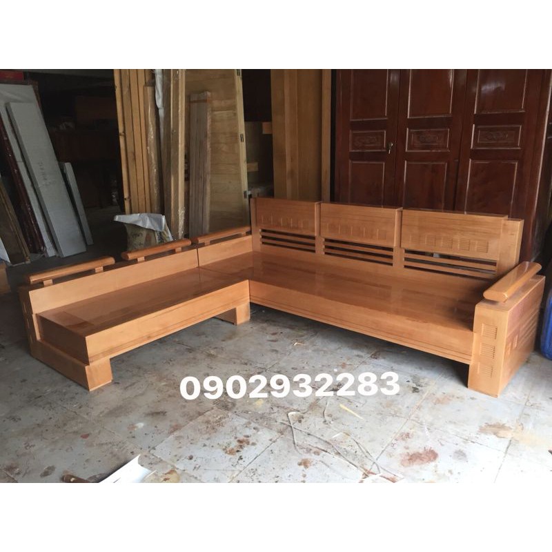ドイツのオークコーナーソファセット、ノー2m3 x 2m
