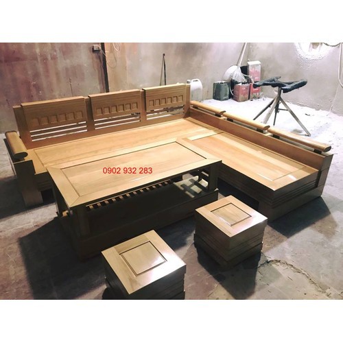 ドイツのオークコーナーソファセット（木製の木材）豪華な木製ソファ