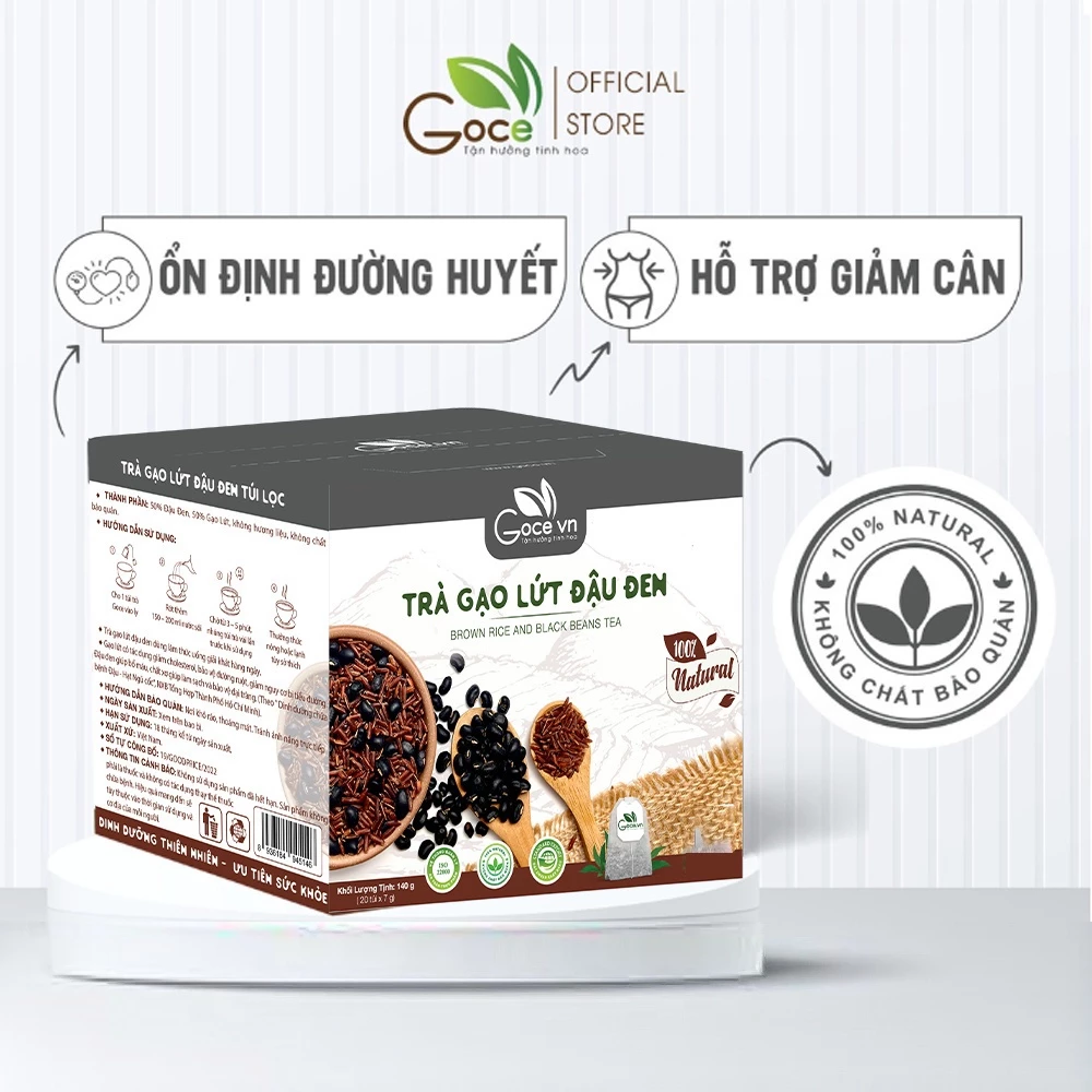 Goce 玄米黒豆茶（ティーバッグ） - 血糖値安定サポート