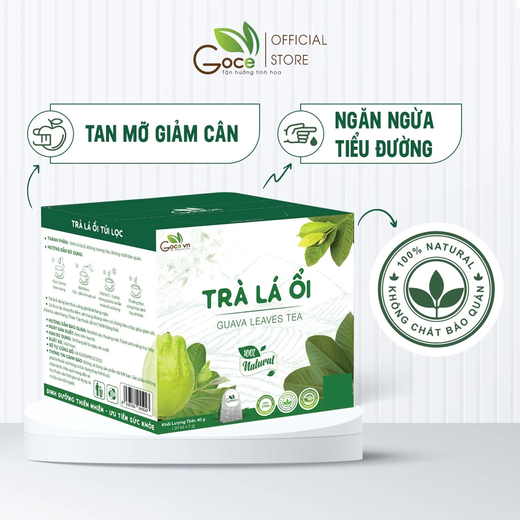 Goceグアバ葉ティーバッグ - 脂肪燃焼、減量、糖尿病予防