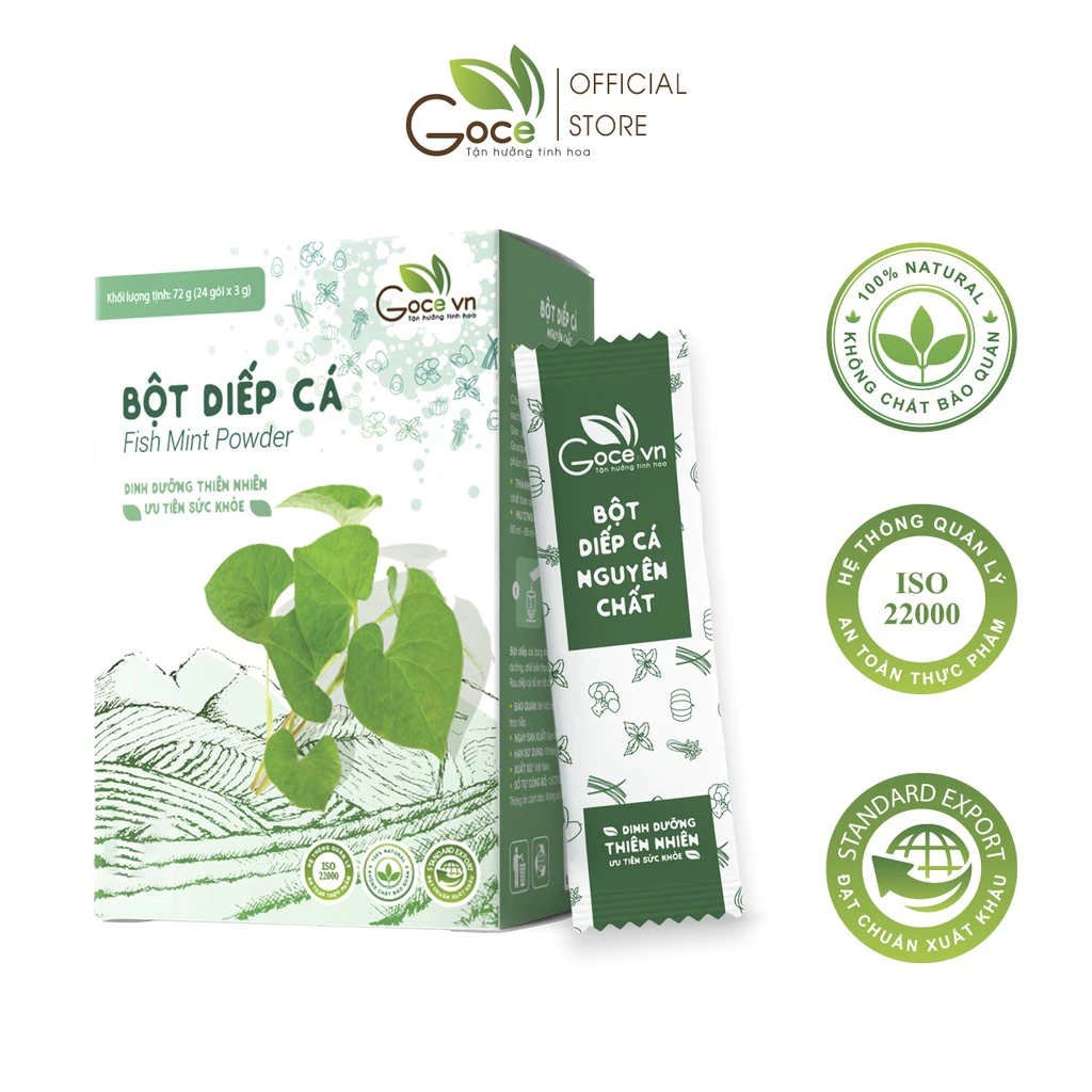 Goce 純粋ドクダミパウダー - 72g (3g×24包) | デトックス・美肌・体内浄化