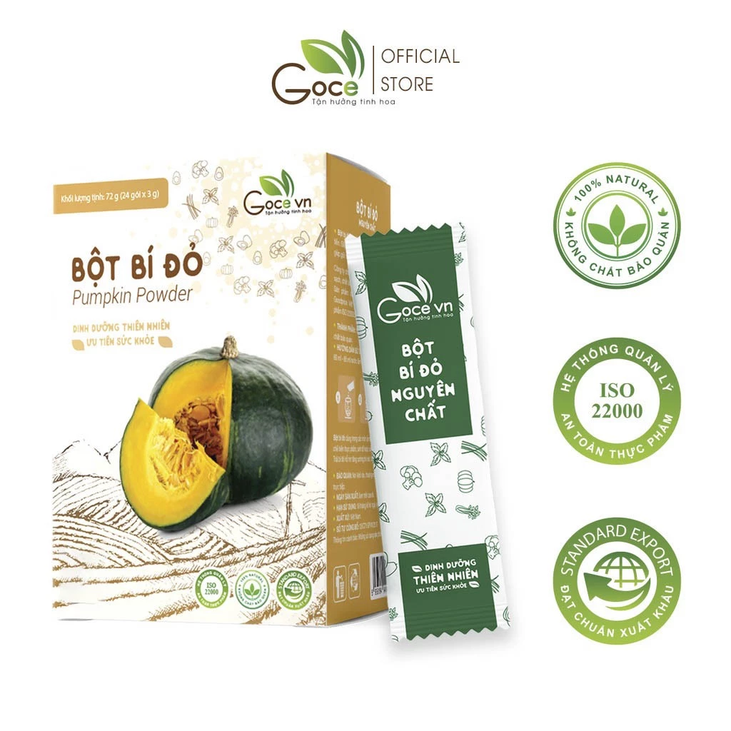 GOCE 純粋かぼちゃパウダー - 72g (3g x 24袋)