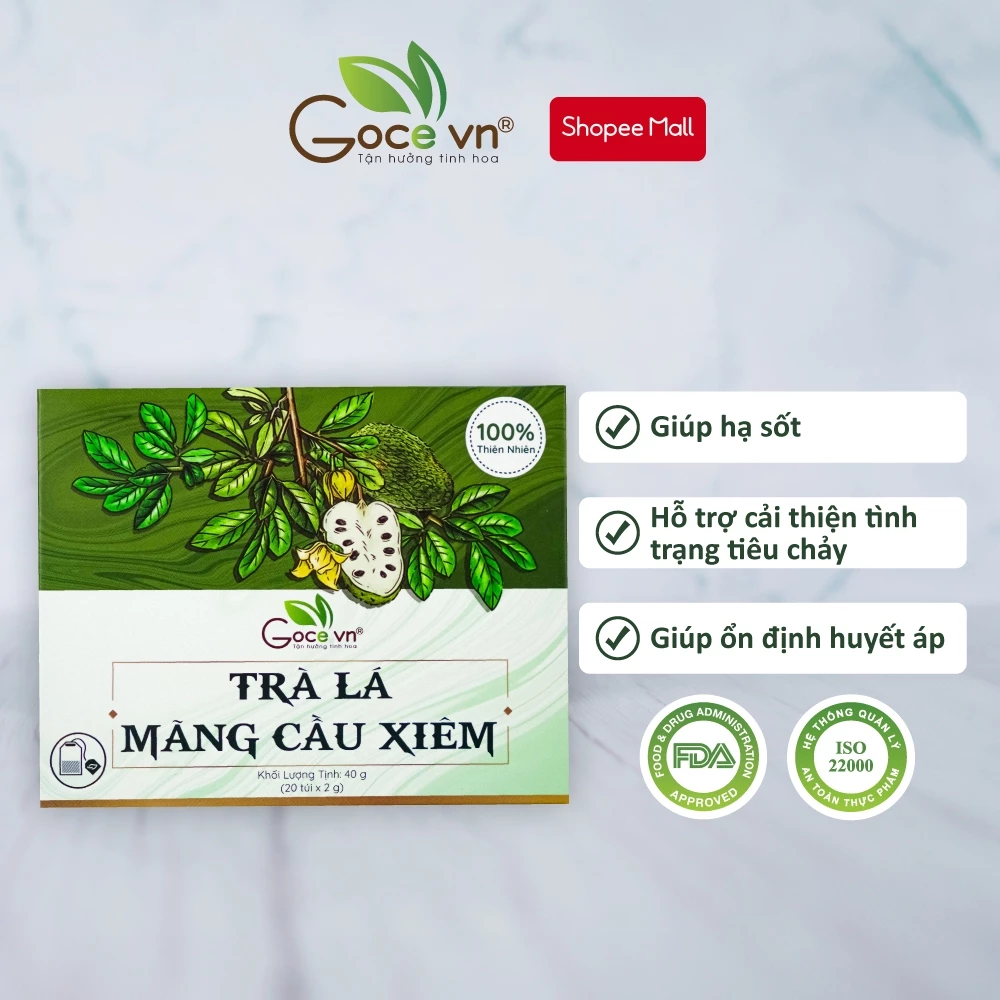 ゴーチェ バンレイシ葉茶 ティーバッグ - 40g (20袋 x 2g)