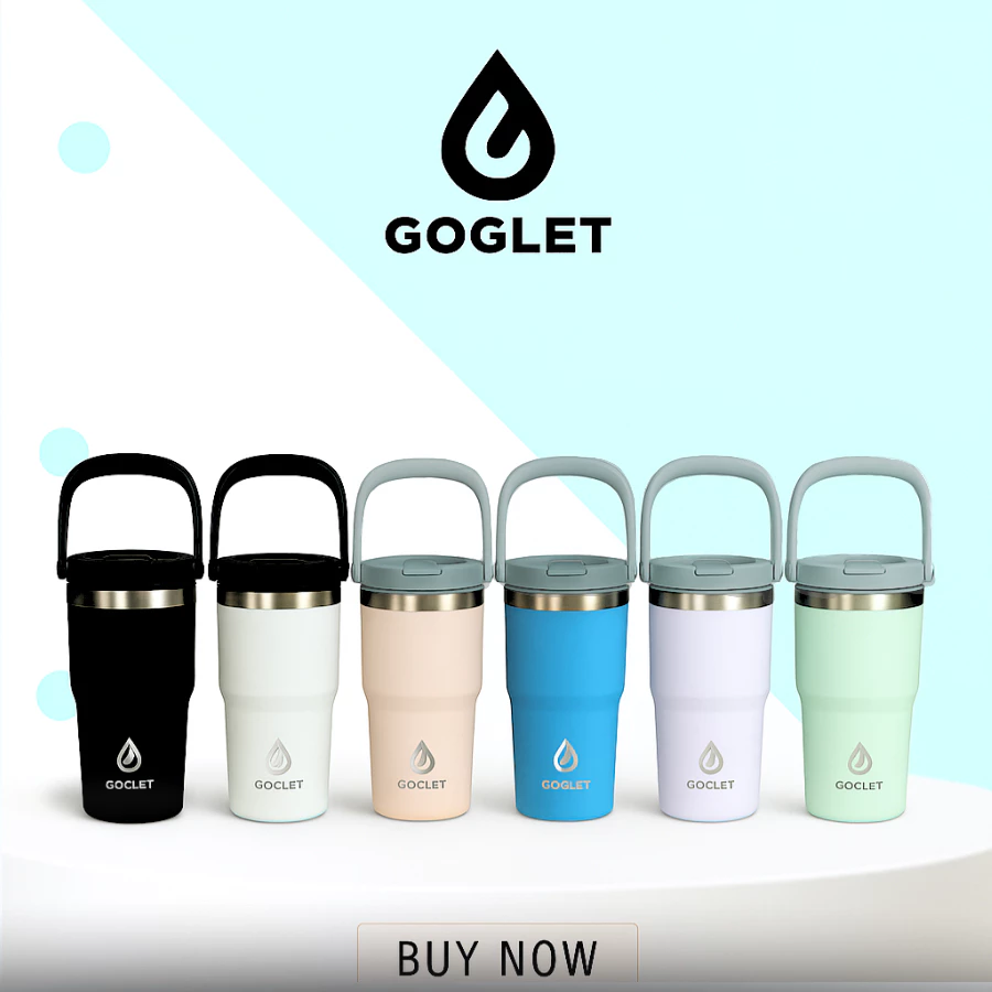 GOGLET – ハンドル付き高性能保温保冷ボトル 950ml ラベンダーパープル