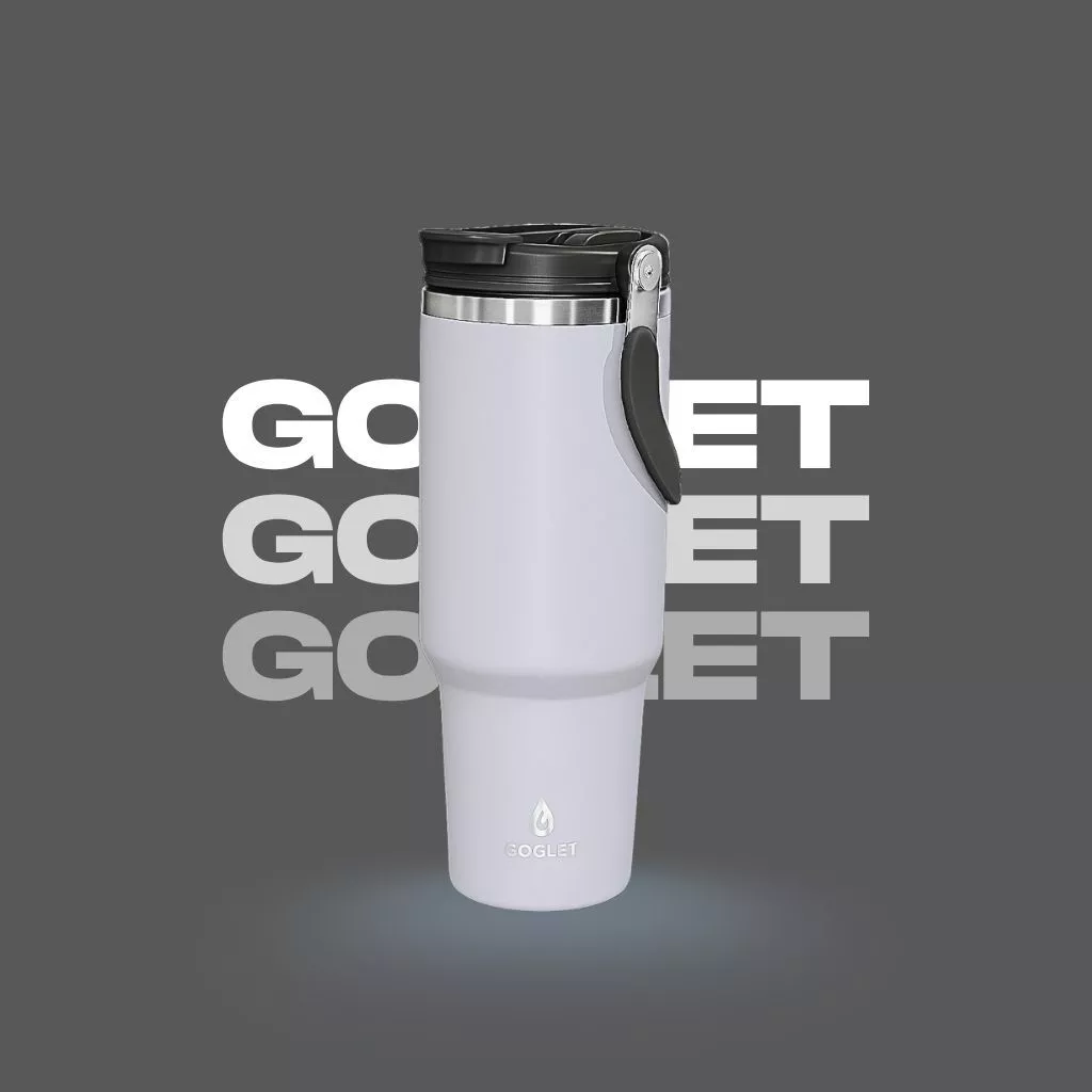 GOGLET – ハンドル付きプレミアム保温保冷ボトル 950ml 超長時間キープ ピュアホワイト