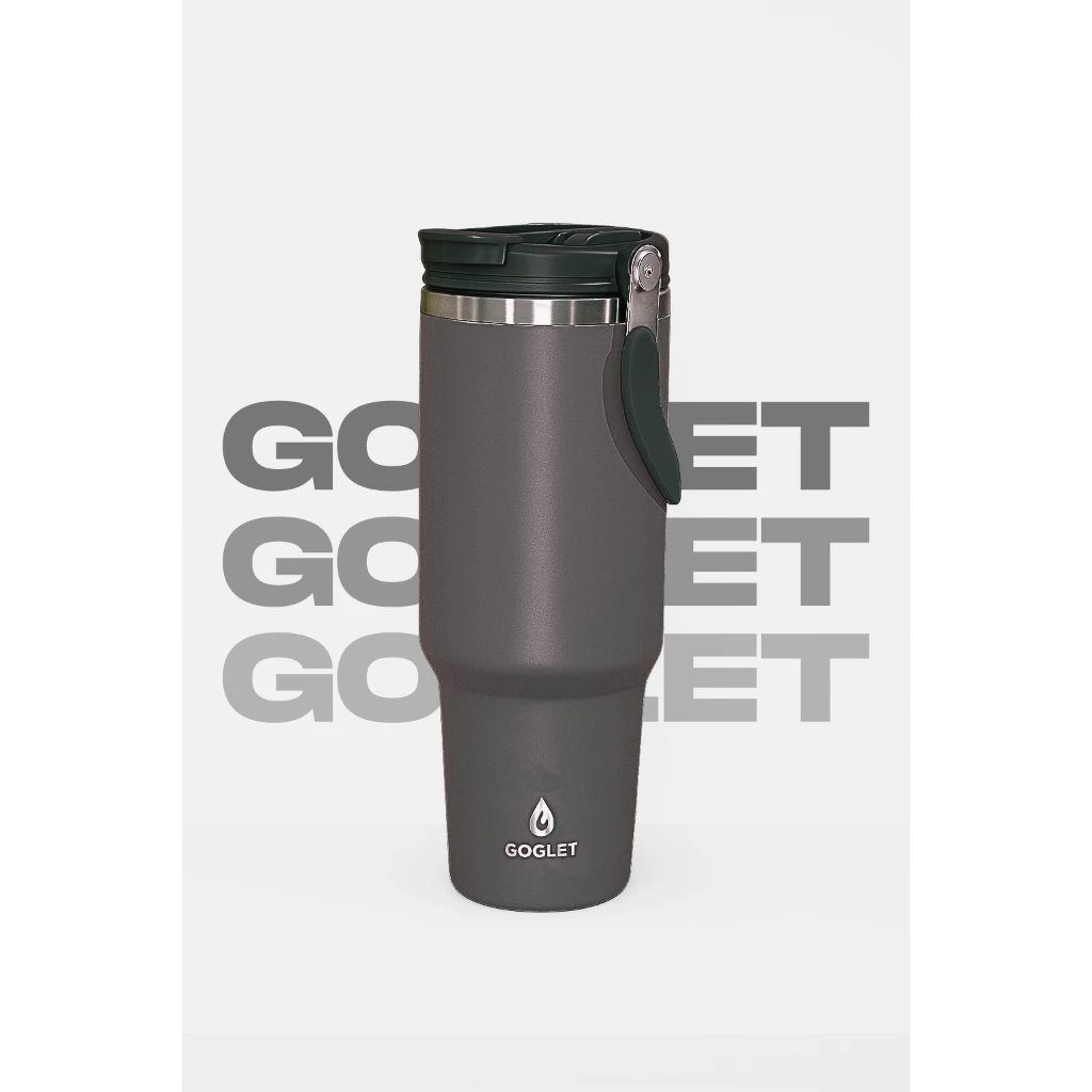 GOGLET – 高機能チタンブラック保温保冷ボトル 950ml ハンドル付き