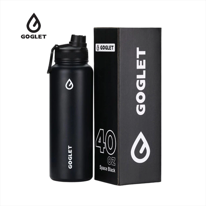 GOGLET スポーツ保冷ボトル 950ml – 宇宙ブラック、長時間保冷でトレンドの必需品