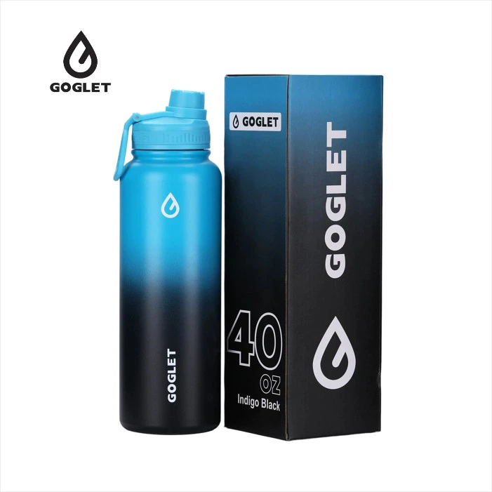 GOGLET スポーツ保冷ボトル – 950ml 大容量、長時間保冷、人気トレンド、ミッドナイトチャコール