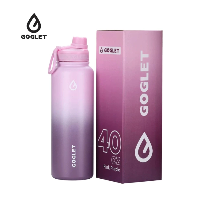 GOGLET スポーツ用魔法瓶 – 長時間保冷 650ml ローズパープル