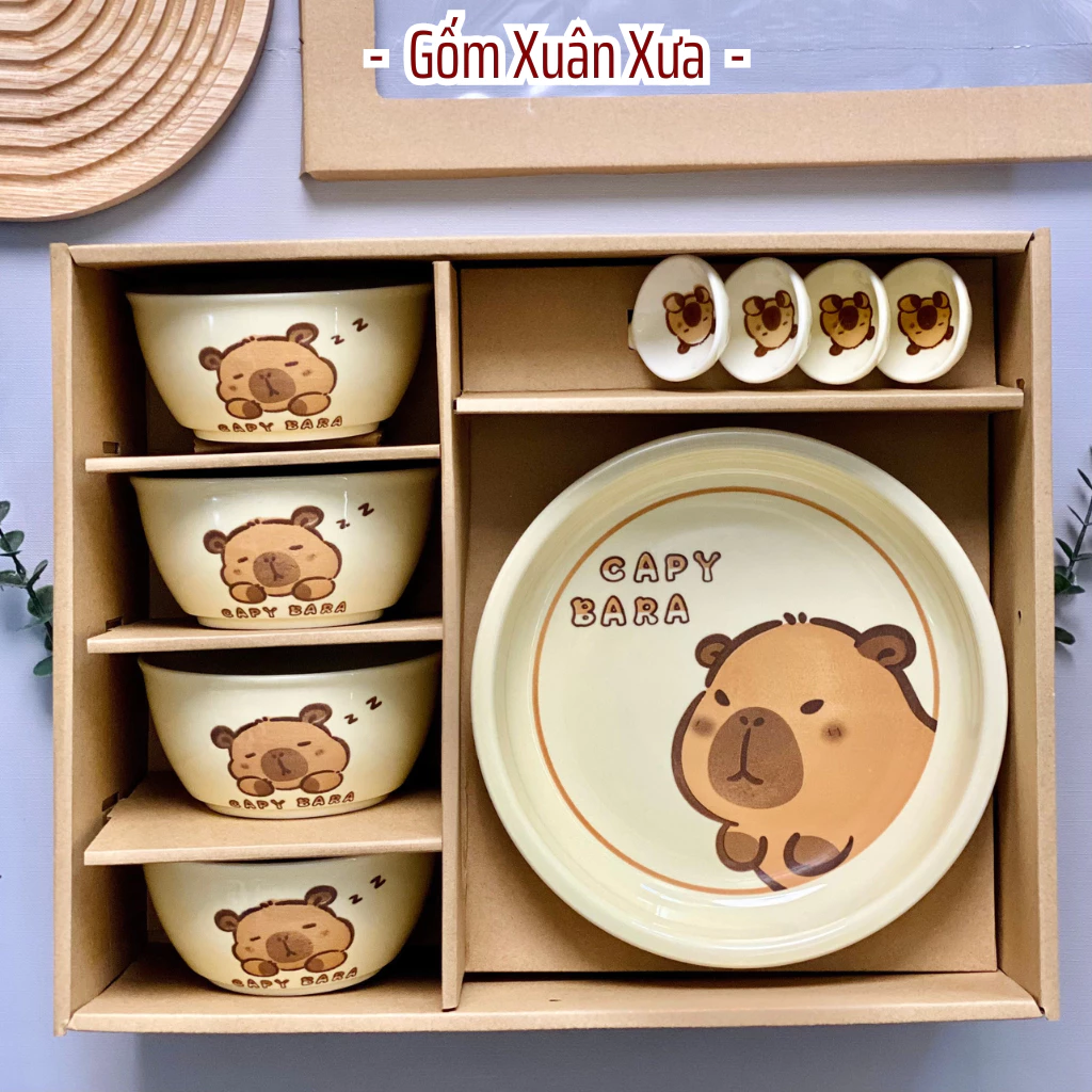 「Gốm Xuân Xưa」トロピカルスタイル 高級陶器食器セット ギフトボックス入り - 誕生日・新築祝いに最適