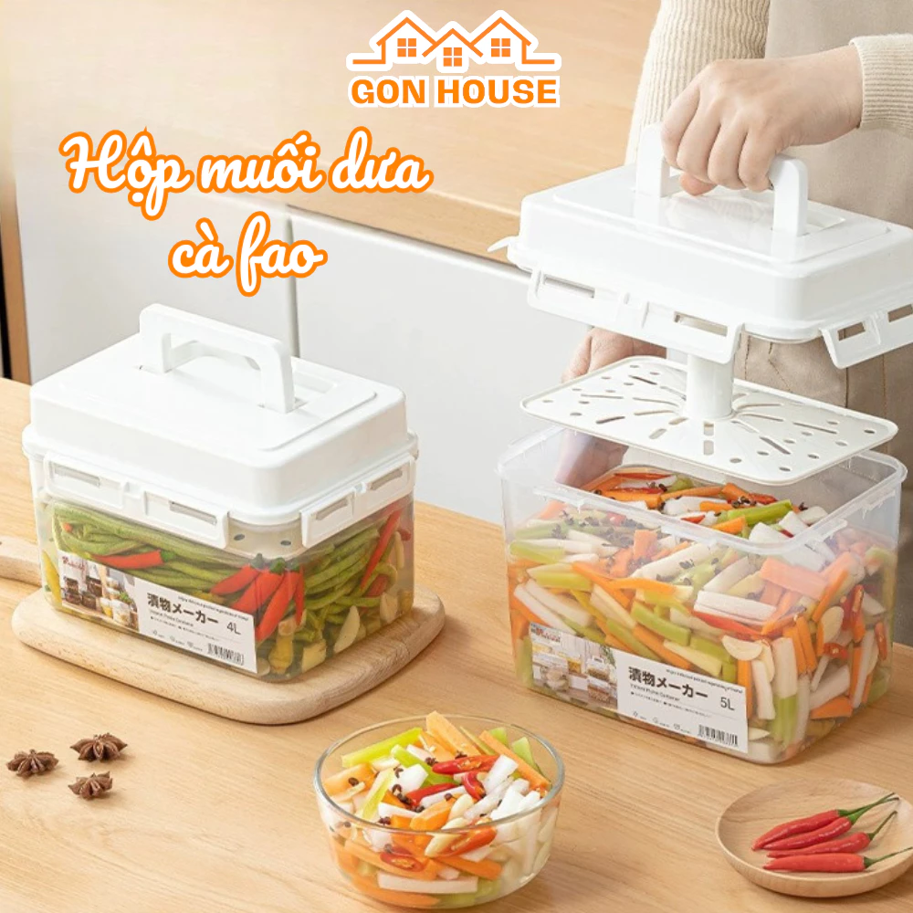 GONHOUSE 5L スマート自動加圧漬物器 - 自家製発酵食品保存容器 (きゅうり、なす、らっきょう、キムチに)