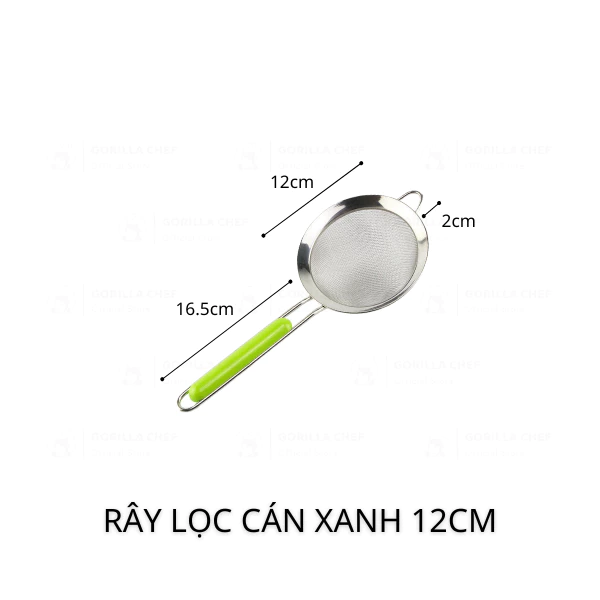 Gorilla Chef (ゴリラシェフ) 12cm ステンレス製 超微細メッシュストレーナー 粉ふるい器 こし器 断熱ハンドル・フック付き