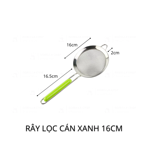 ゴリラシェフ 超極細ステンレス製ストレーナー 16cm - 粉ふるい・濾し網、耐熱ハンドル＆フック付き