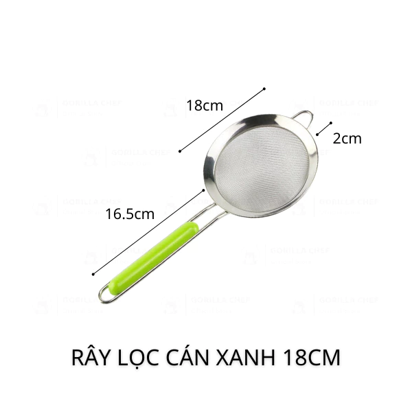 Gorilla Chef (ゴリラシェフ) 18cm 超極細ステンレス製ストレーナー/ふるい - 断熱ハンドル＆フック付き