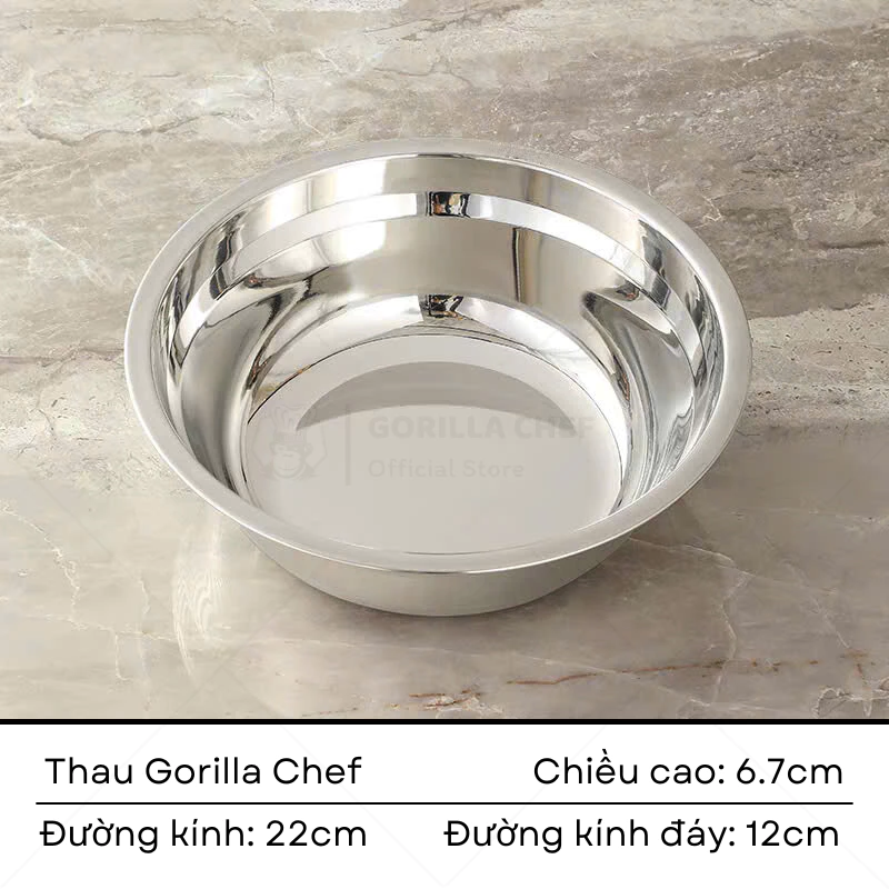 ゴリラシェフ 22cm 万能ステンレスボウル - 全てのコンロ対応