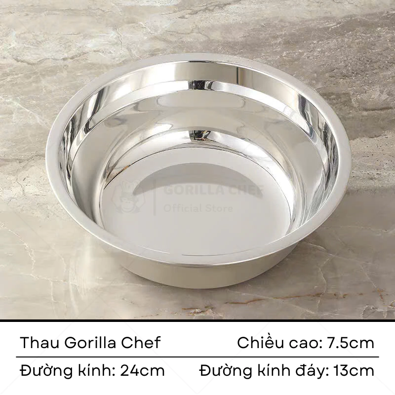 Gorilla Chef 24cm 多機能ステンレス調理ボウル (IH・ガス対応)