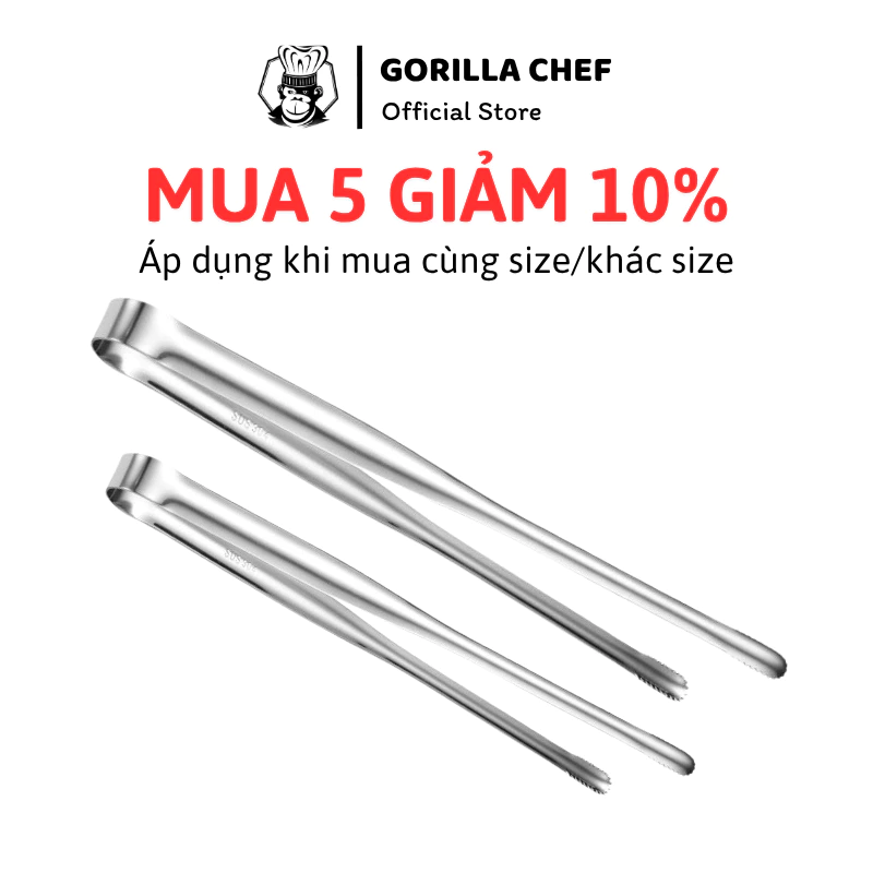 ゴリラシェフ 24cm 鋸歯状304ステンレス製フードトング 焼肉・揚げ物・BBQ用 万能キッチントング