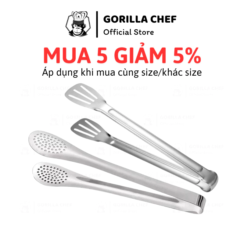 【GORILLA CHEF】 27cm ステンレス製 万能調理トング - BBQ、調理、盛り付けに