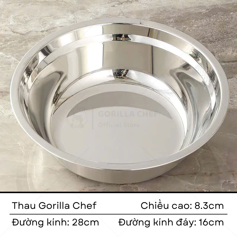 Gorilla Chef 28cm 万能ステンレスボウル 調理可能 IH/ガス火対応