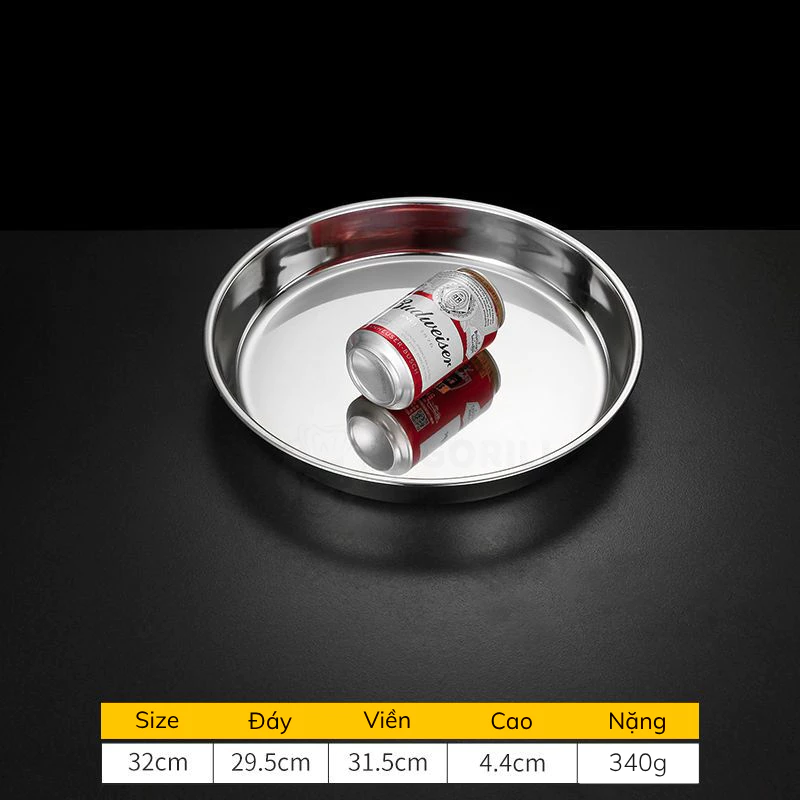 GORILLA CHEF 32cm ステンレス製フラットプレート 蒸し料理・オーブン調理対応