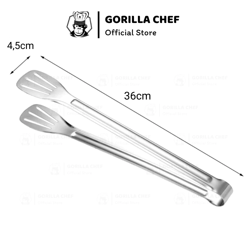 GORILLA CHEF 33cm ステンレス製 多機能フードトング スクエアデザイン