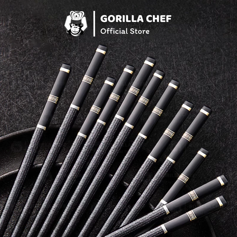 ゴリラシェフ 抗菌防カビ PET樹脂箸 10膳セット (23cm) - 衛生的で安心